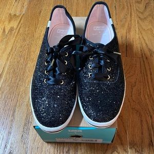 NWT KATE SPADE KEDS BLACK GLITTER